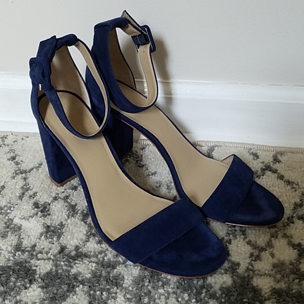 Ann Taylor Navy Blue Suede Sandals